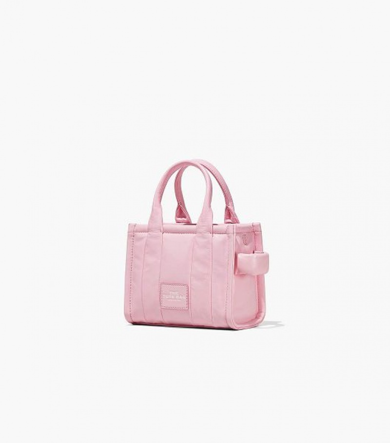 Bubblegum Marc Jacobs The Shiny Crinkle Leather Mini Women's Tote Bags | 75139WCKI