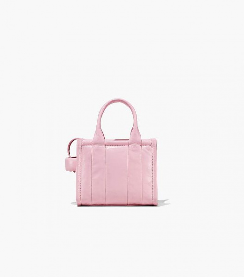 Bubblegum Marc Jacobs The Shiny Crinkle Leather Mini Women's Tote Bags | 75139WCKI