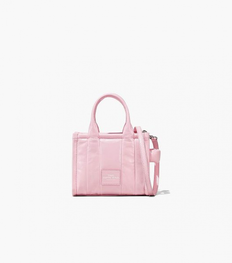 Bubblegum Marc Jacobs The Shiny Crinkle Leather Mini Women\'s Tote Bags | 75139WCKI