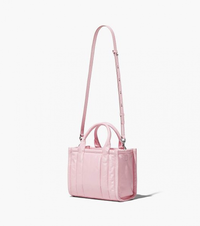 Bubblegum Marc Jacobs The Shiny Crinkle Leather Small Women's Tote Bags | 83746SWIQ