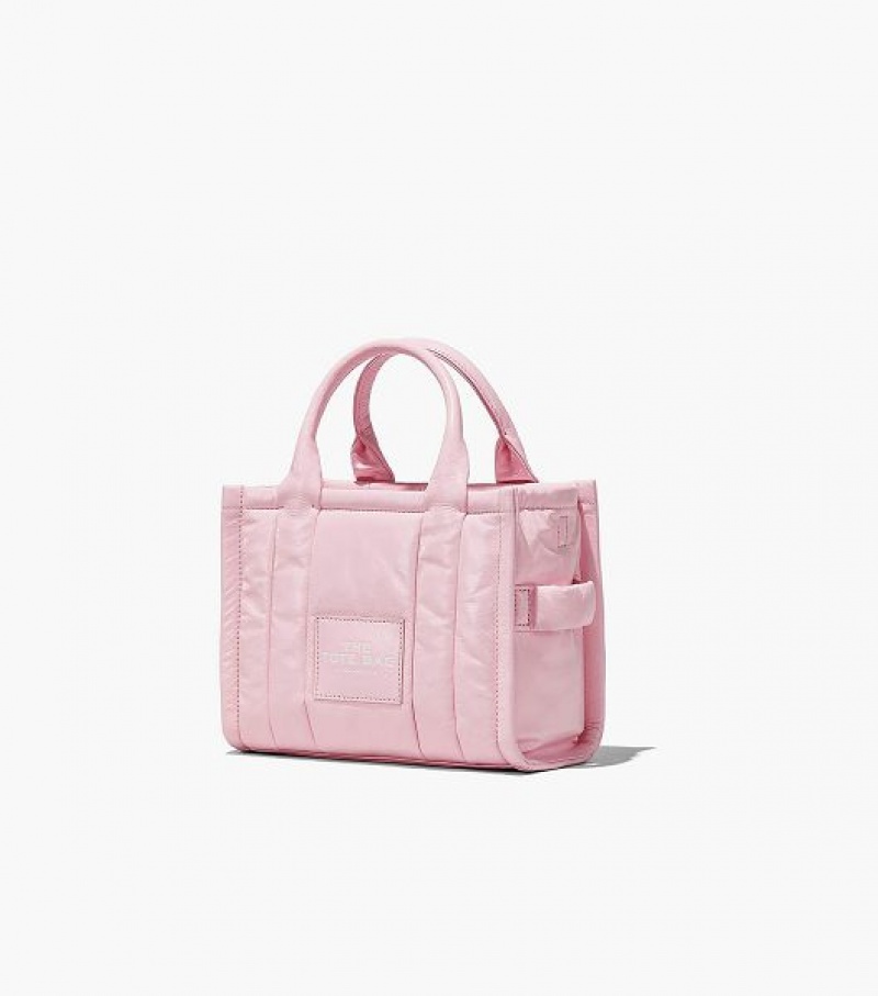 Bubblegum Marc Jacobs The Shiny Crinkle Leather Small Women's Tote Bags | 83746SWIQ