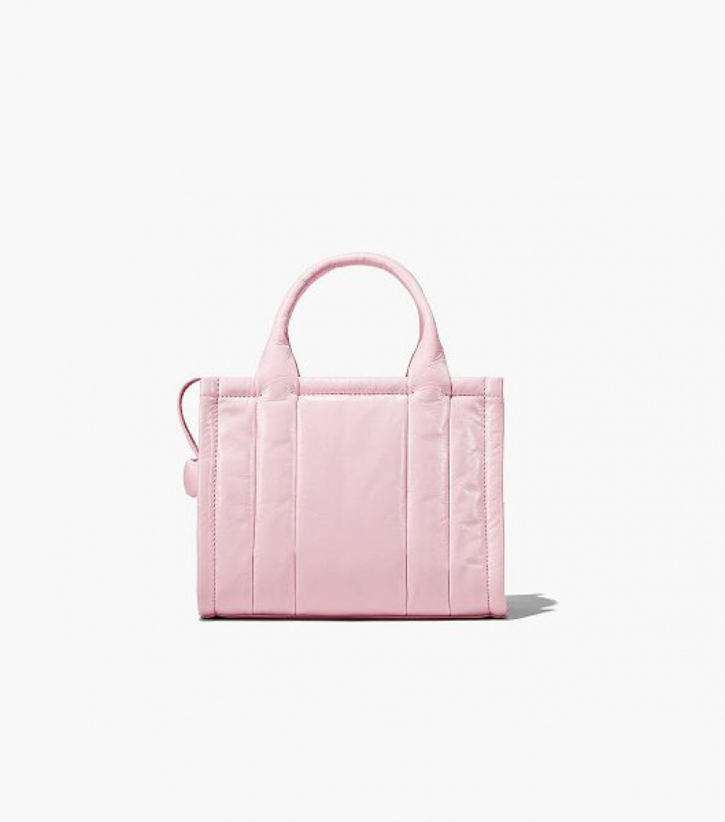 Bubblegum Marc Jacobs The Shiny Crinkle Leather Small Women's Tote Bags | 83746SWIQ