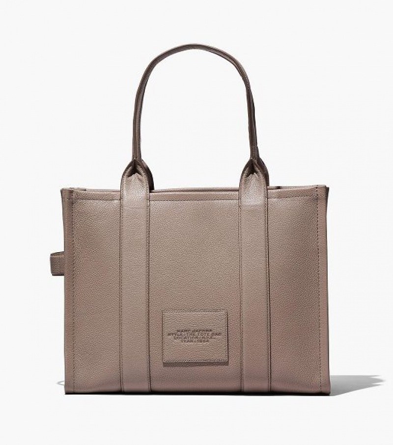 Cement Marc Jacobs The Leather Large Women's Tote Bags | 08952YNZI