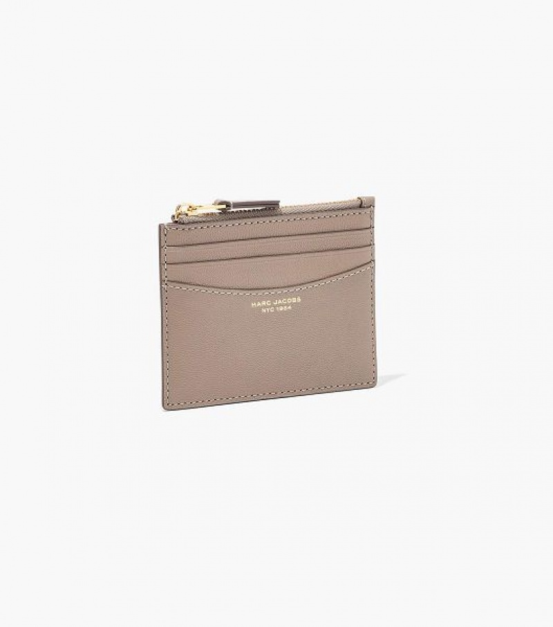 Cement Marc Jacobs The Slim 84 Zip Women's Card Case | 75043WKYH