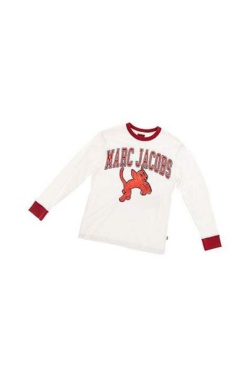 Chalk Marc Jacobs College Longsleeve Heaven T Shirts | 83672UTWA