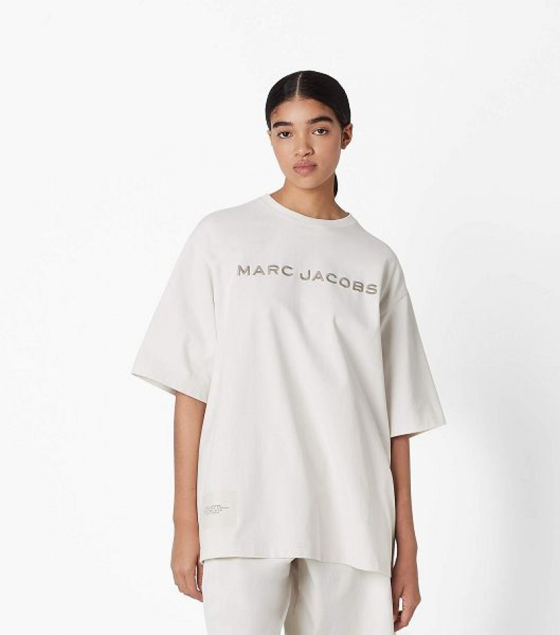 Chalk Marc Jacobs The Big Women's T Shirts | 45078AJHU