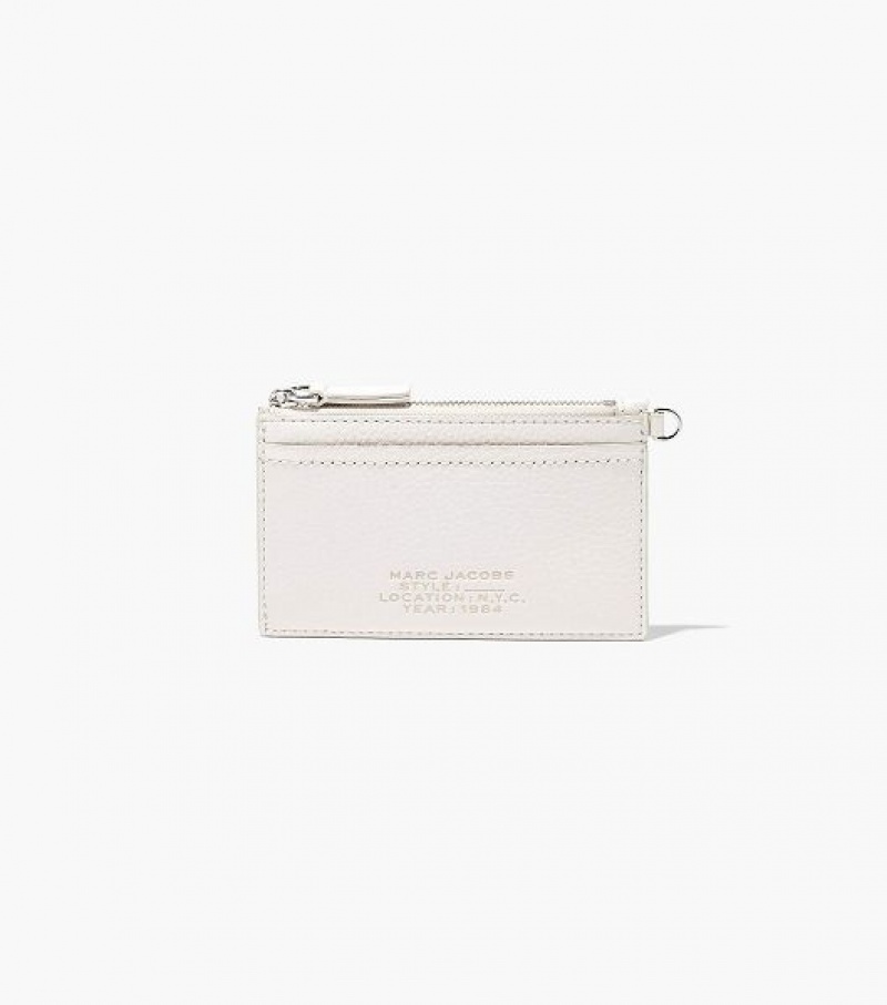 Cotton Marc Jacobs The Leather Top Zip Wristlet Women's Wallets | 68179LAXJ