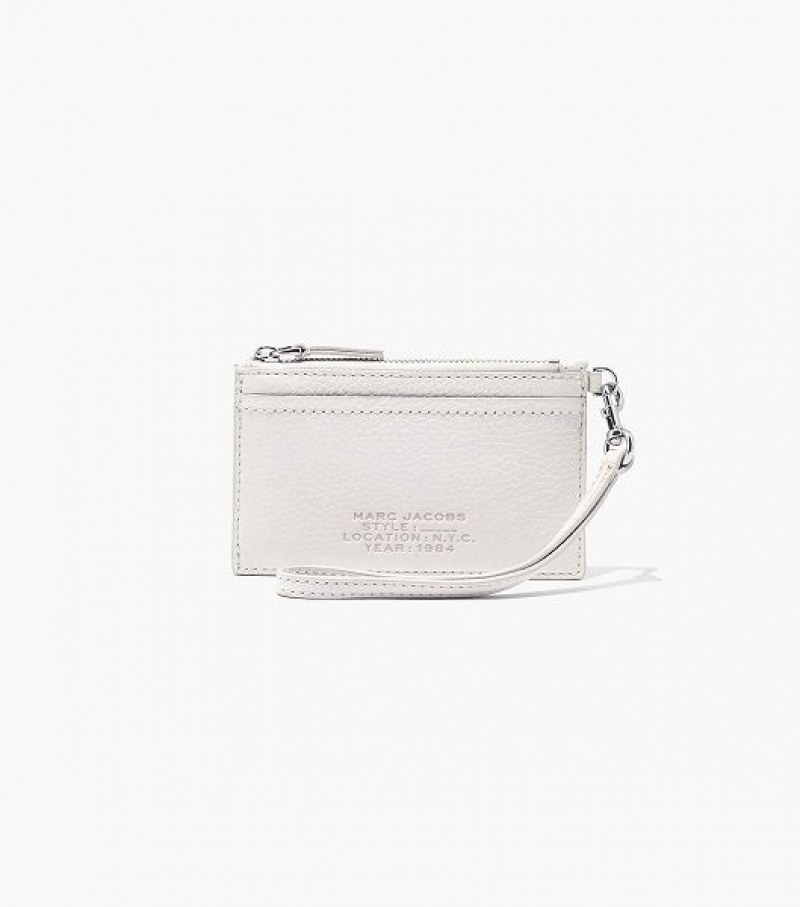 Cotton Marc Jacobs The Leather Top Zip Wristlet Women\'s Wallets | 68179LAXJ