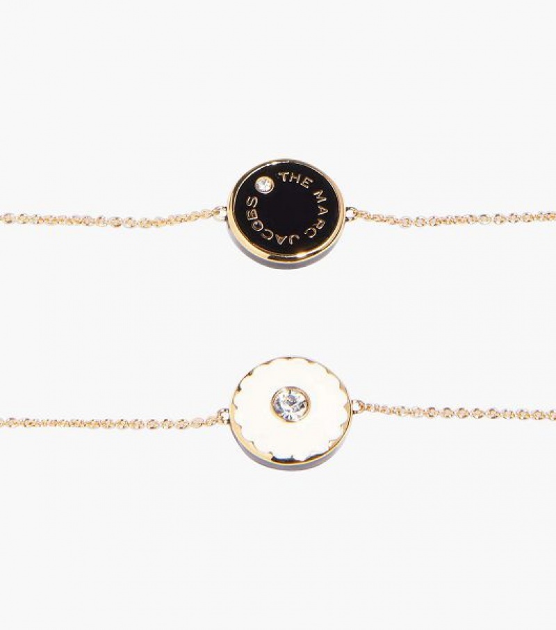 Cream / Gold Marc Jacobs The Medallion Women's Bracelets | 61054SAVB