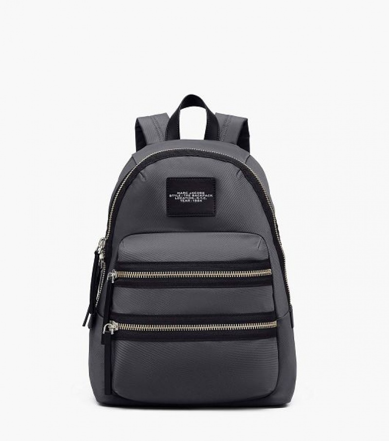 Dark Grey Marc Jacobs The Biker Nylon Large Women\'s Backpack | 92807GKJS