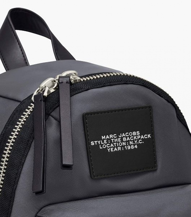 Dark Grey Marc Jacobs The Biker Nylon Medium Women's Backpack | 49831AGRN