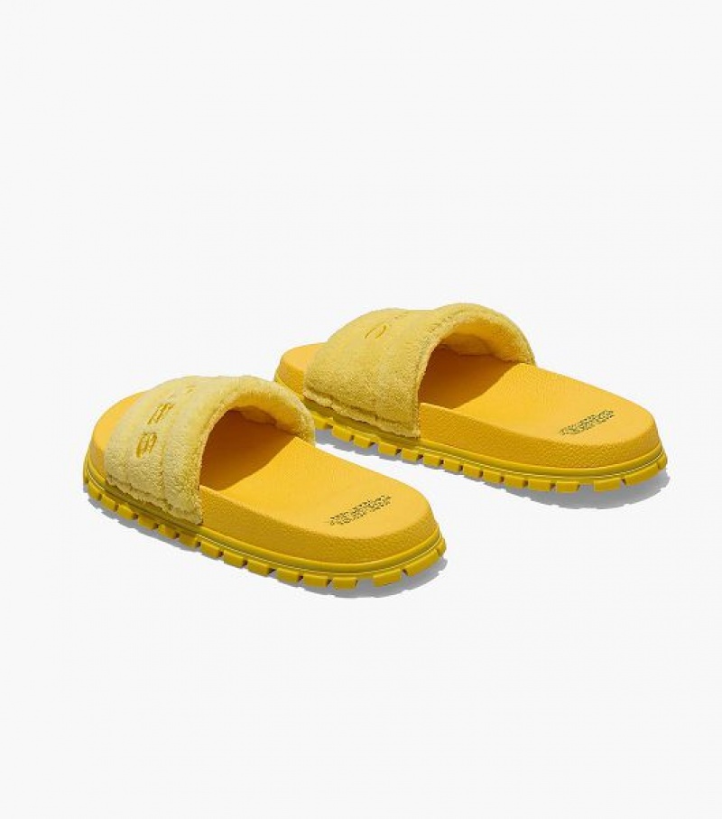 Golden / Kiwi Marc Jacobs The Terry Women's Slides | 34609GUCT