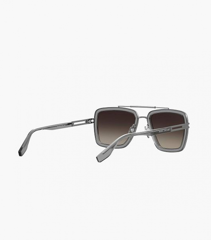 Grey Marc Jacobs Icon Square Pilot Women's Sunglasses | 91704WRAD