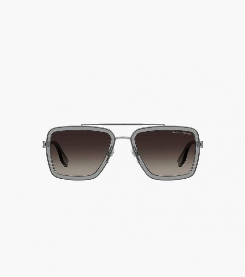 Grey Marc Jacobs Icon Square Pilot Women's Sunglasses | 91704WRAD