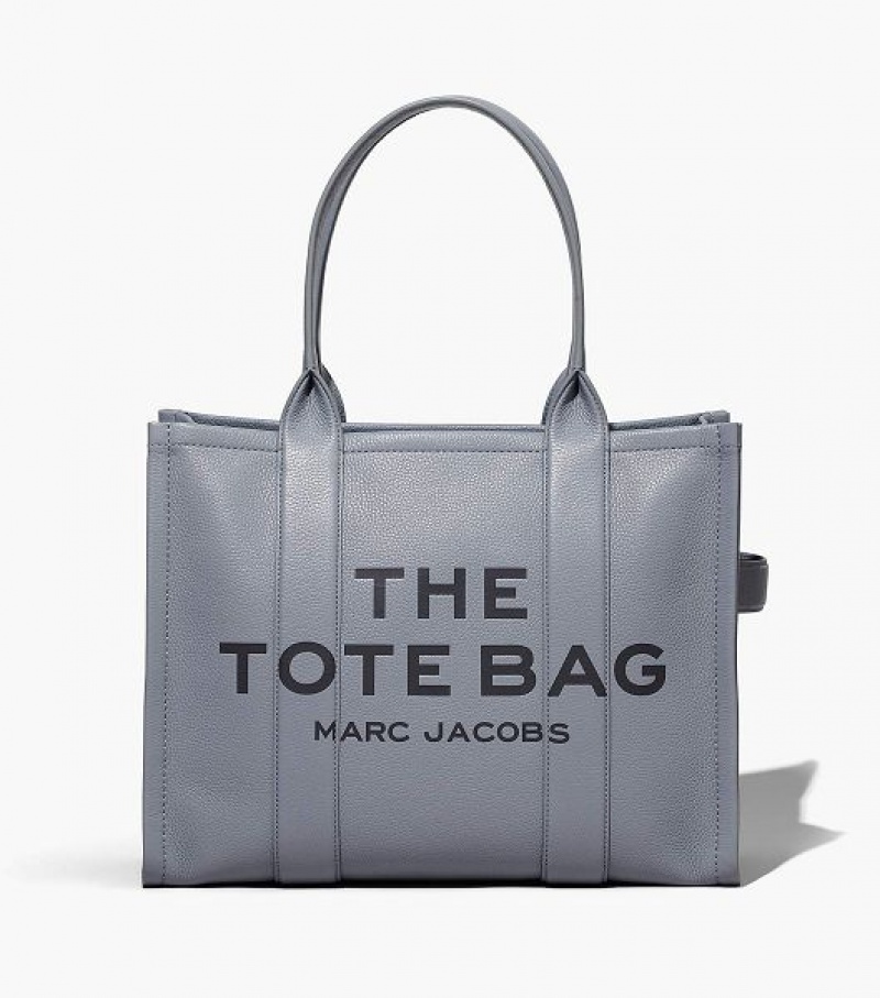 Grey Marc Jacobs The Leather Large Women\'s Tote Bags | 35246QBJR