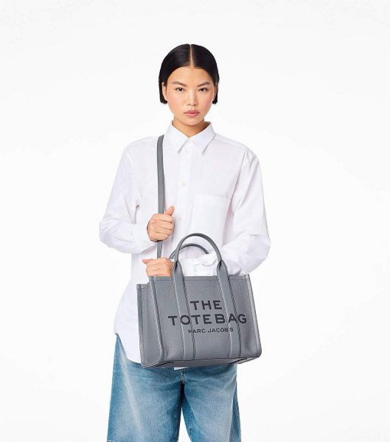 Grey Marc Jacobs The Leather Medium Women's Tote Bags | 73916COGM