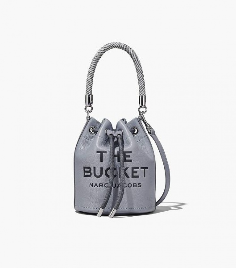 Grey Marc Jacobs The Leather Women\'s Bucket Bags | 82150PGHZ