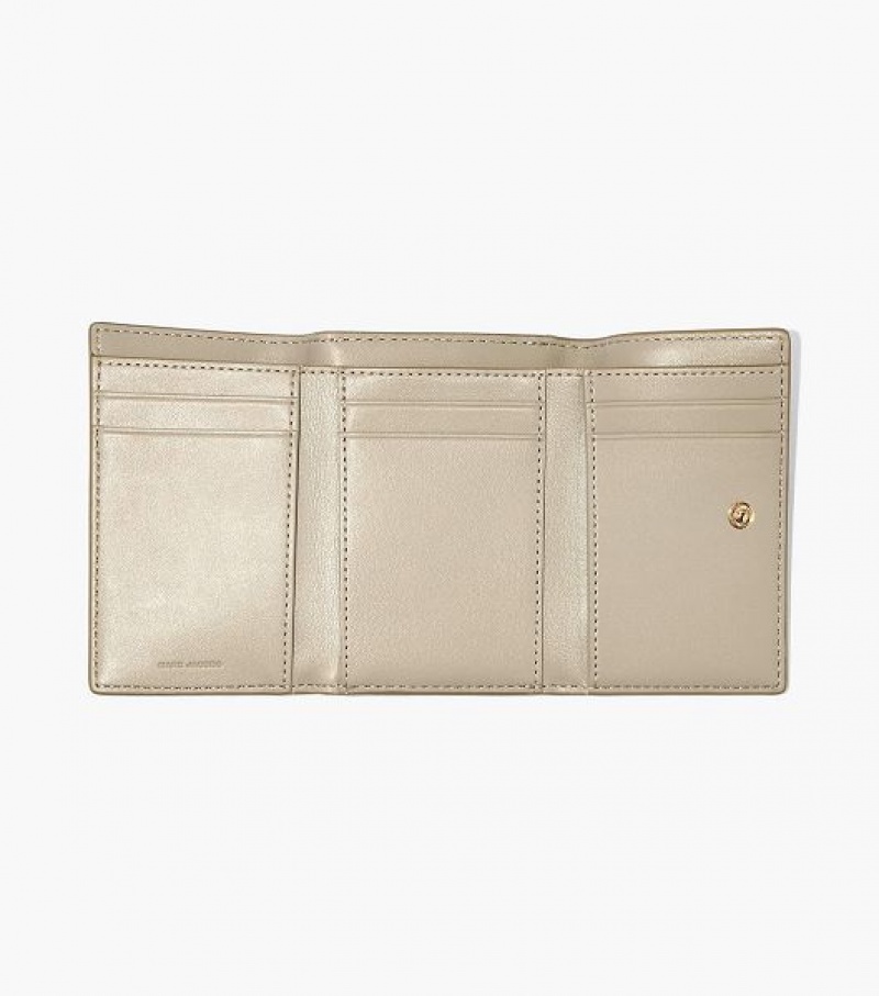 Khaki Marc Jacobs The Monogram Medium Trifold Women's Wallets | 47321VSCA