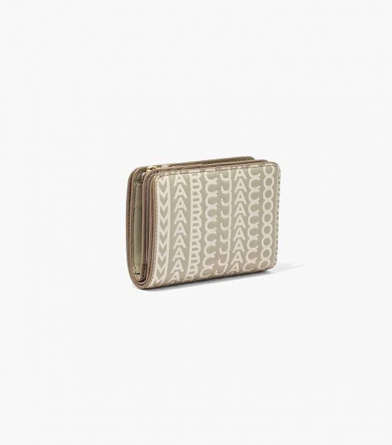 Khaki Marc Jacobs The Monogram Mini Compact Women's Wallets | 10486FJPU