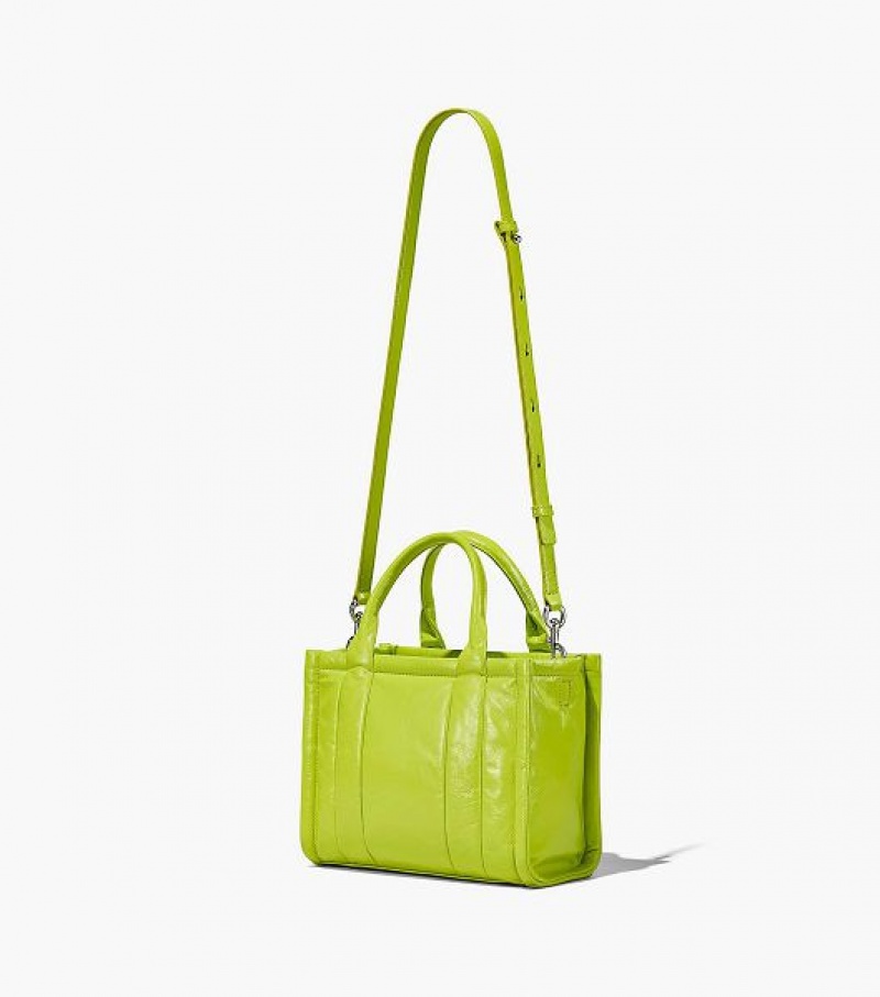 Light Green Marc Jacobs The Shiny Crinkle Leather Small Women's Tote Bags | 24197CYUL