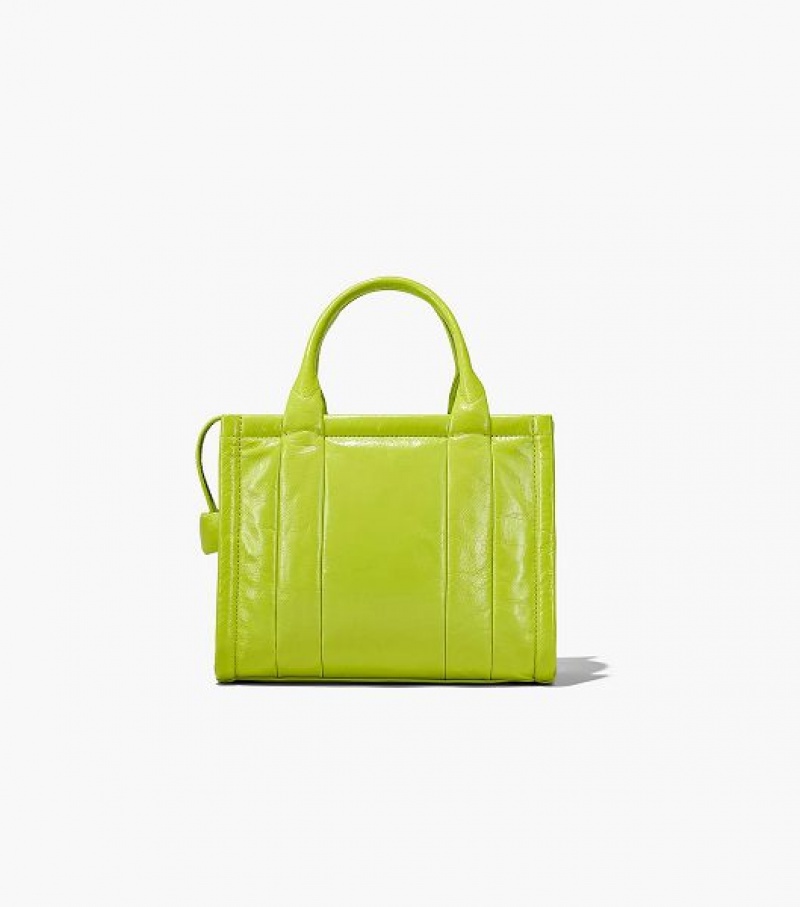 Light Green Marc Jacobs The Shiny Crinkle Leather Small Women's Tote Bags | 24197CYUL