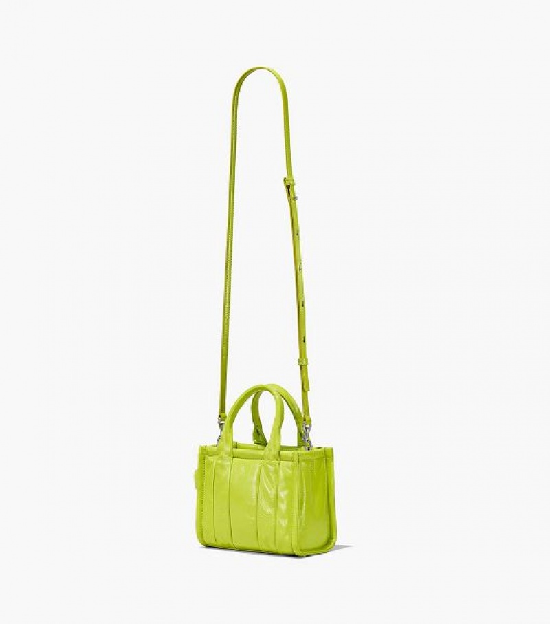 Light Green Marc Jacobs The Shiny Crinkle Leather Mini Women's Tote Bags | 43850STIO