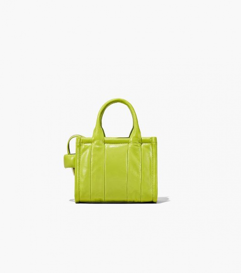 Light Green Marc Jacobs The Shiny Crinkle Leather Mini Women's Tote Bags | 43850STIO