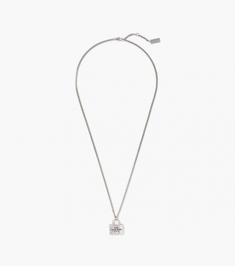 Light Silver Marc Jacobs The Tote Bag Women's Necklaces | 07624RNUI