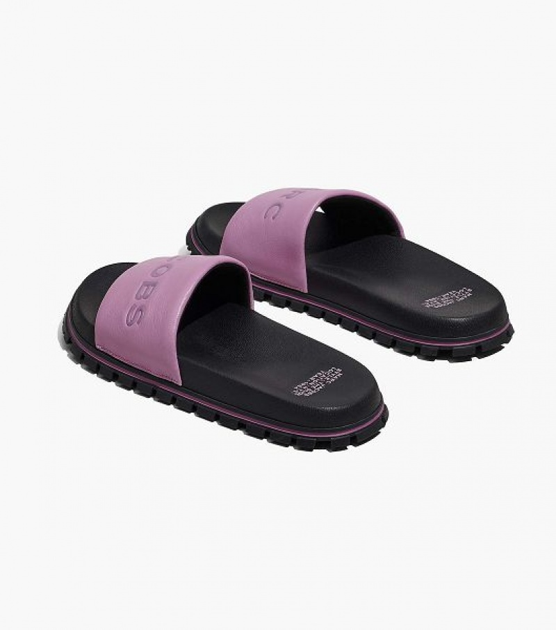 Lilas Marc Jacobs The Leather Women's Slides | 97368GWXF