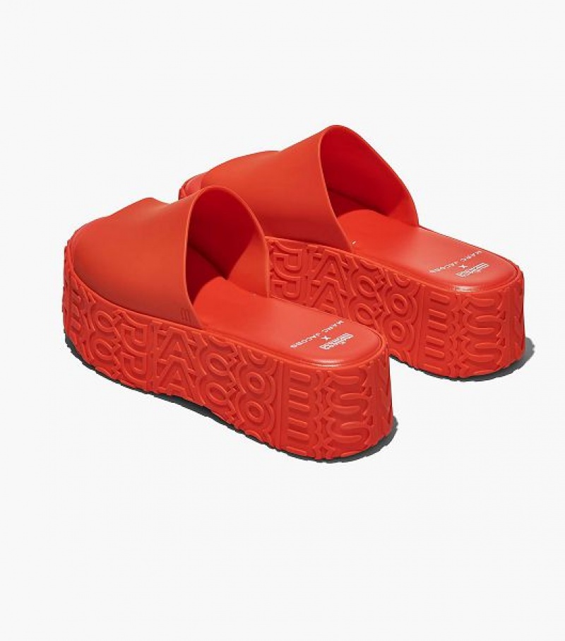 Orange Marc Jacobs Melissa x Marc Jacobs Becky Platform Women's Slides | 72694BNCF