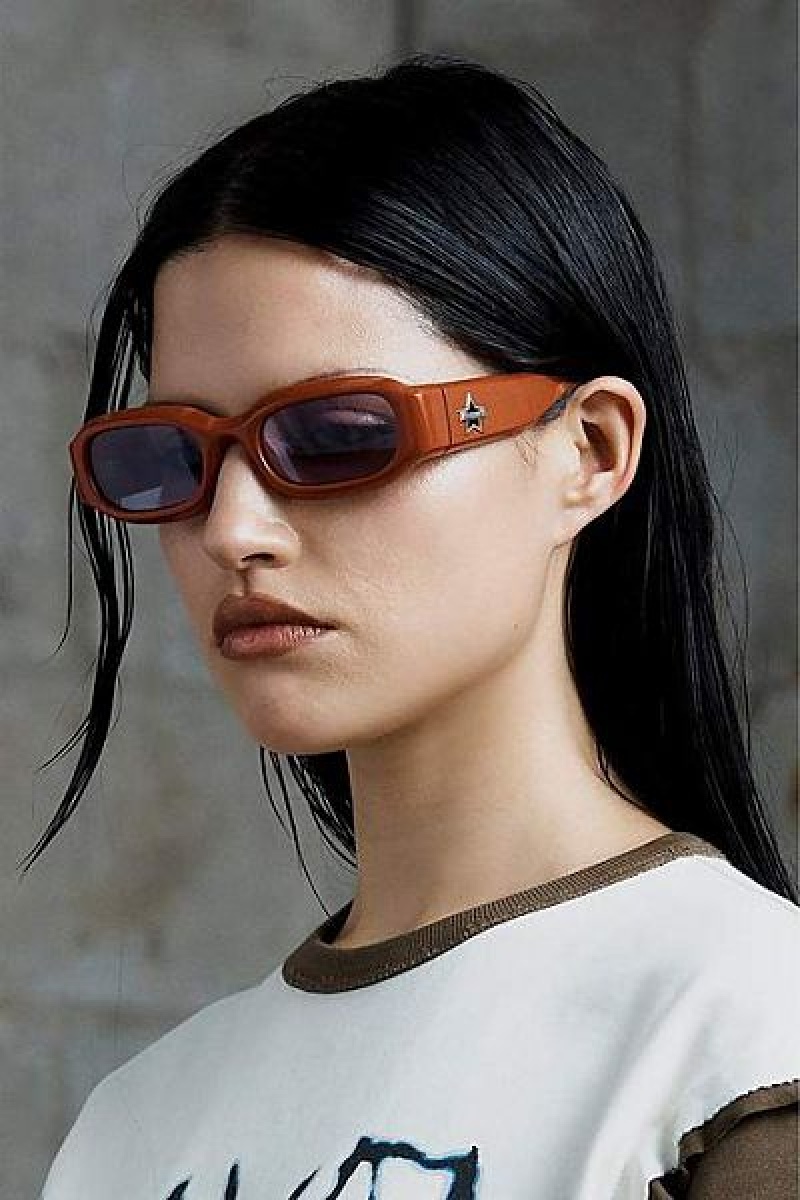 Orange Marc Jacobs Rectangular Heaven Sunglasses | 19758LMPB