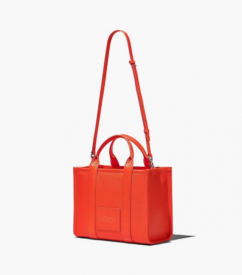 Orange Marc Jacobs The Leather Medium Women's Tote Bags | 87059TVEC