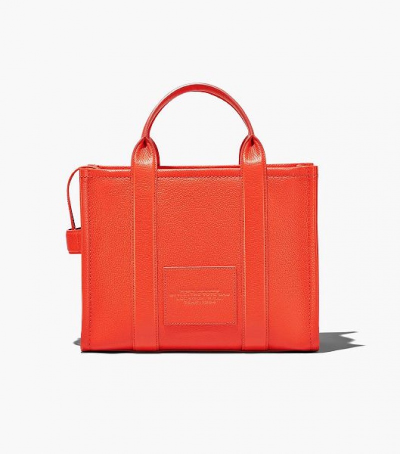 Orange Marc Jacobs The Leather Medium Women's Tote Bags | 87059TVEC