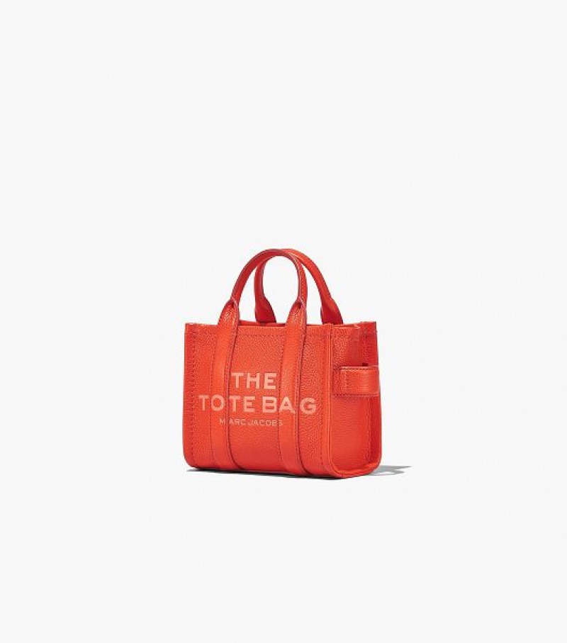 Orange Marc Jacobs The Leather Mini Women's Tote Bags | 09712ZPOK