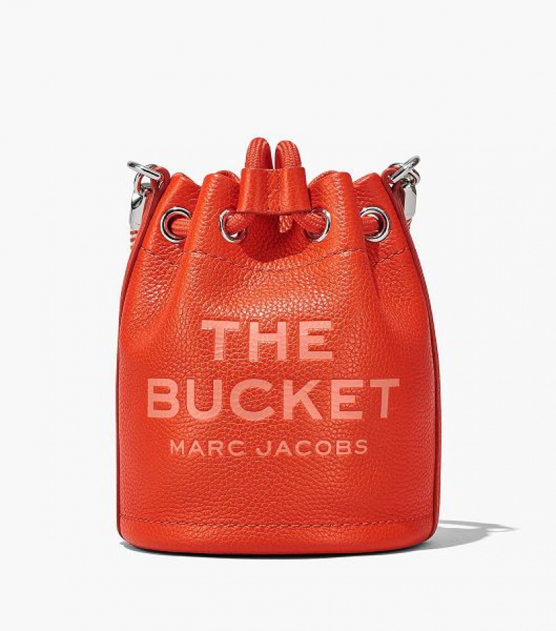 Orange Marc Jacobs The Leather Mini Women's Bucket Bags | 42916TWXJ