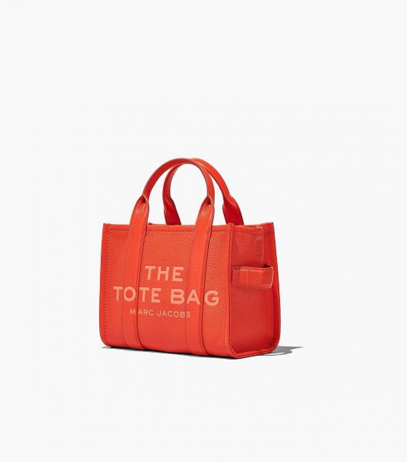 Orange Marc Jacobs The Leather Small Women's Tote Bags | 04296NFSU