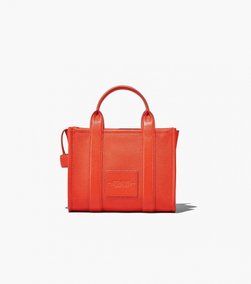 Orange Marc Jacobs The Leather Small Women's Tote Bags | 04296NFSU