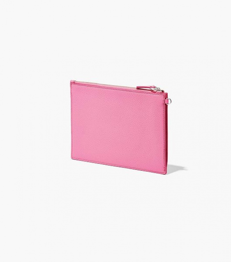 Pink Marc Jacobs The Leather Small Wristlet Women's Wallets | 41307WKLM