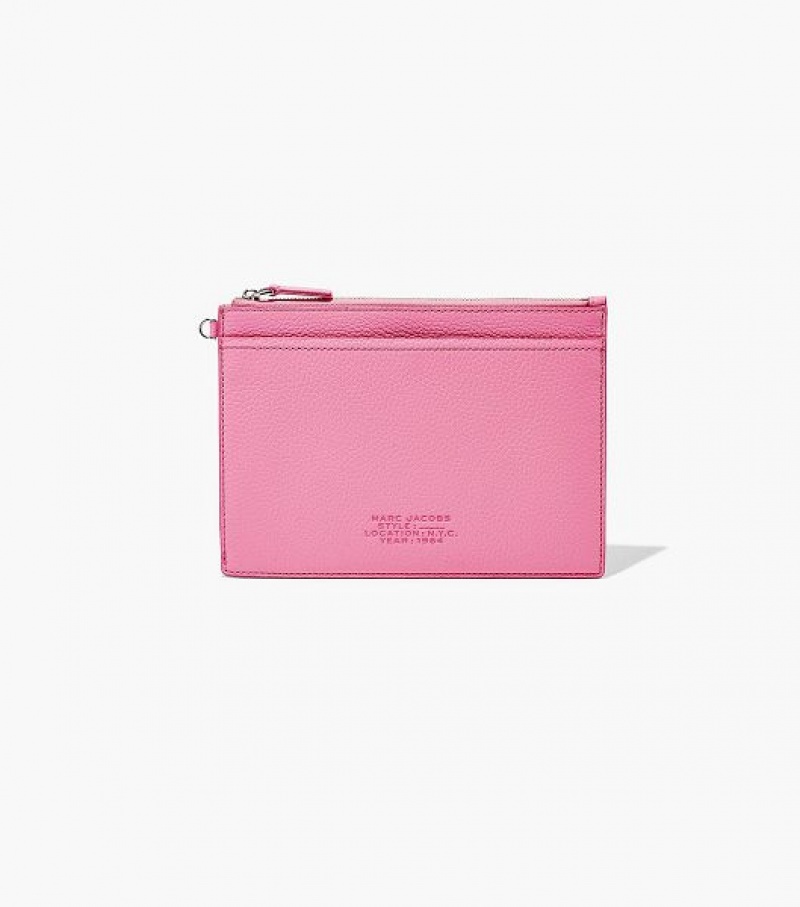 Pink Marc Jacobs The Leather Small Wristlet Women's Wallets | 41307WKLM