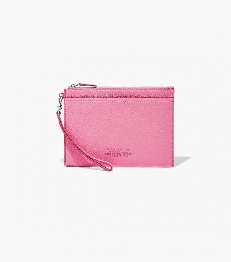 Pink Marc Jacobs The Leather Small Wristlet Women\'s Wallets | 41307WKLM