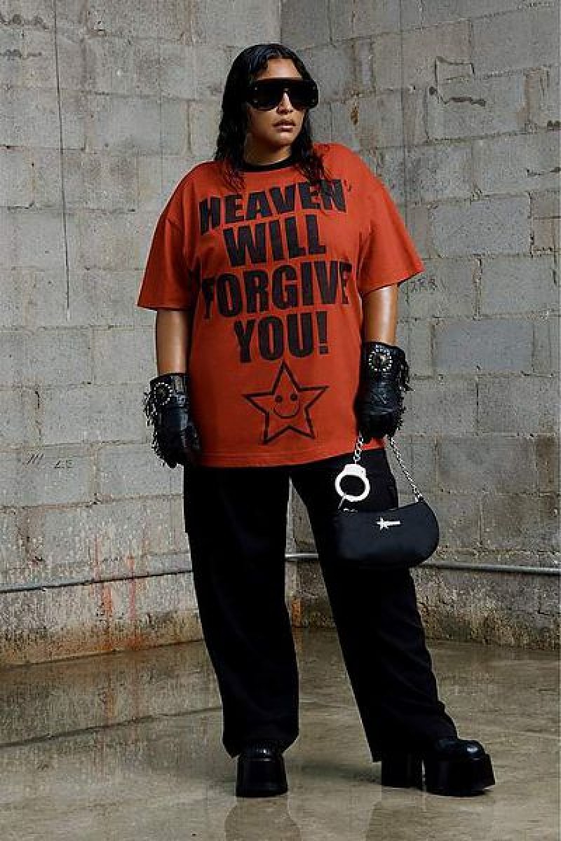 Red Marc Jacobs Heaven Will Forgive You Heaven T Shirts | 59702XRWE