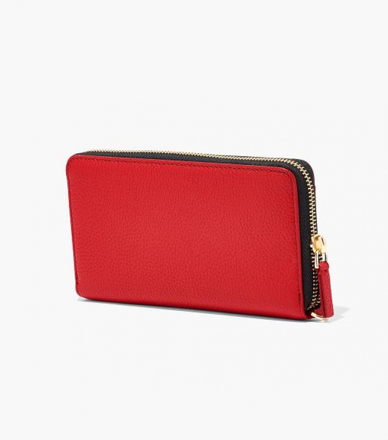 Red Marc Jacobs The Leather Continental Women's Wallets | 14983DGSV