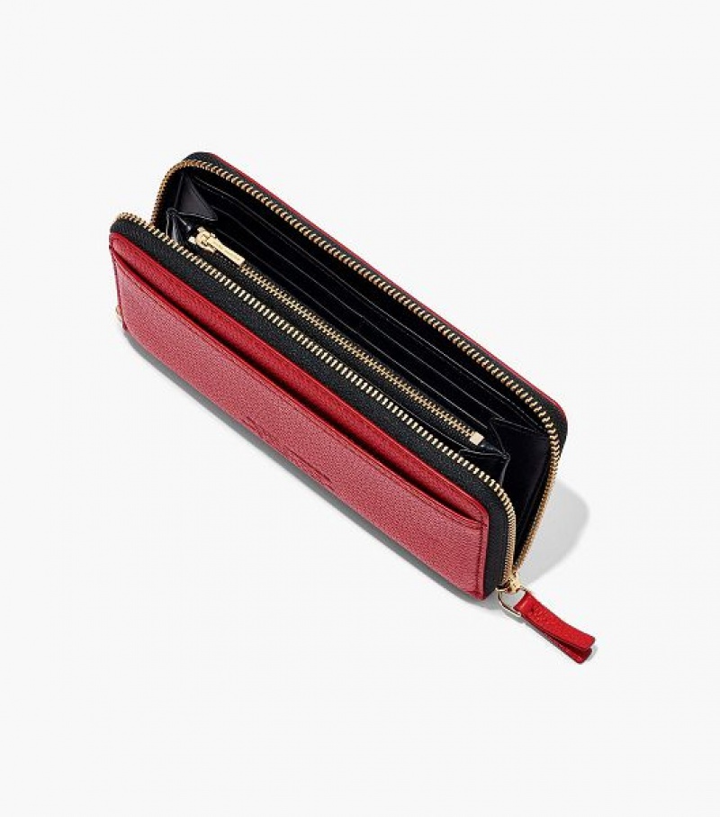 Red Marc Jacobs The Leather Continental Women's Wallets | 14983DGSV