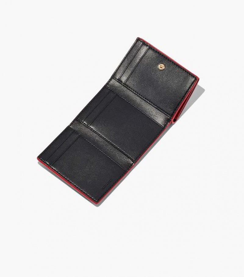 Red Marc Jacobs The Leather Medium Trifold Women's Wallets | 53807AUDO