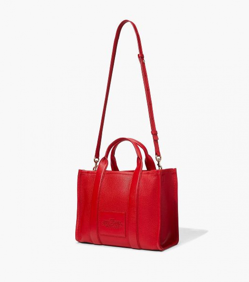 Red Marc Jacobs The Leather Medium Women's Tote Bags | 79206HUIO