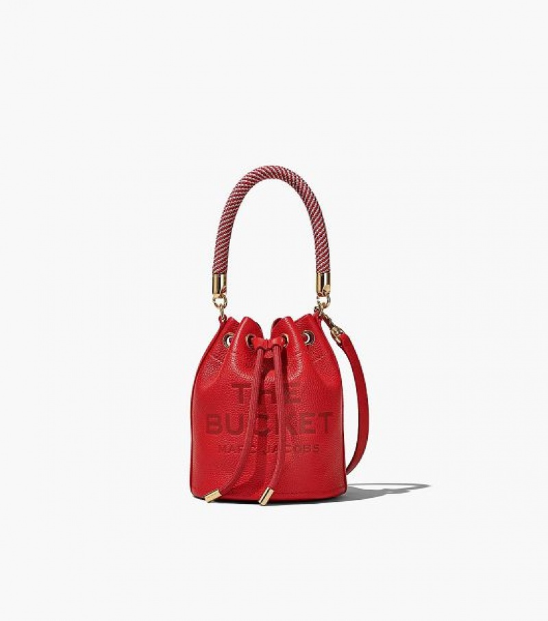 Red Marc Jacobs The Leather Mini Women\'s Bucket Bags | 86107LVQD