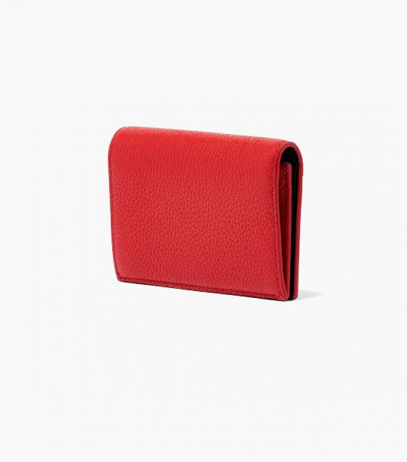 Red Marc Jacobs The Leather Small Bifold Women's Wallets | 61057ZCLB