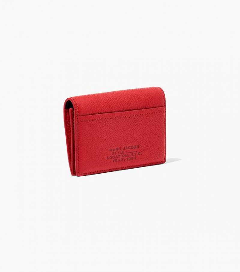 Red Marc Jacobs The Leather Small Bifold Women's Wallets | 61057ZCLB