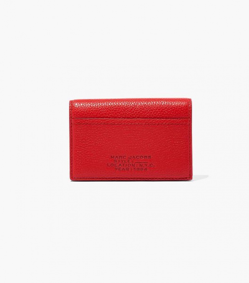 Red Marc Jacobs The Leather Small Bifold Women\'s Wallets | 61057ZCLB