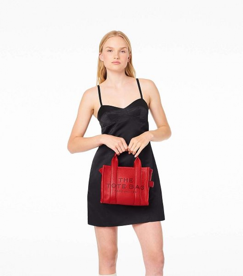 Red Marc Jacobs The Leather Small Women's Tote Bags | 07213UDWH